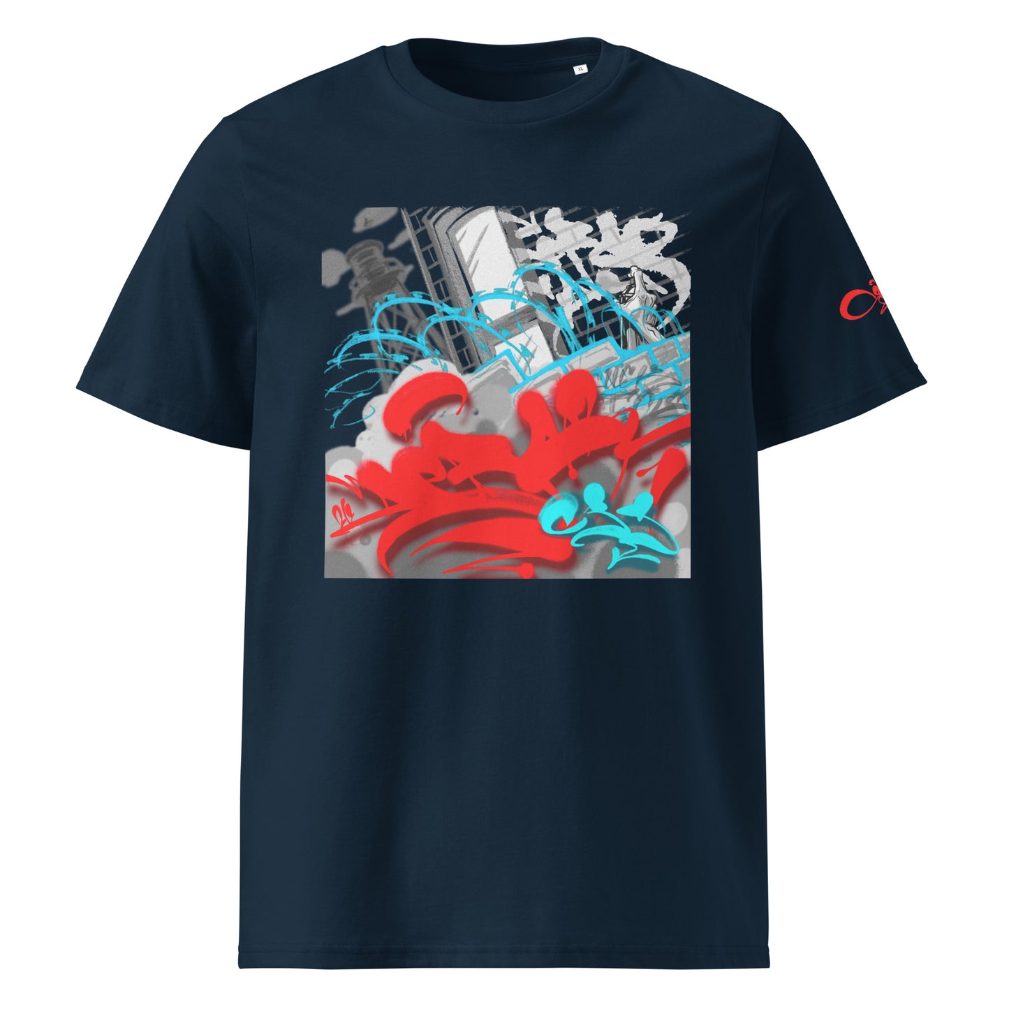 The Mission French Navy DEBSO graffiti art tee front view